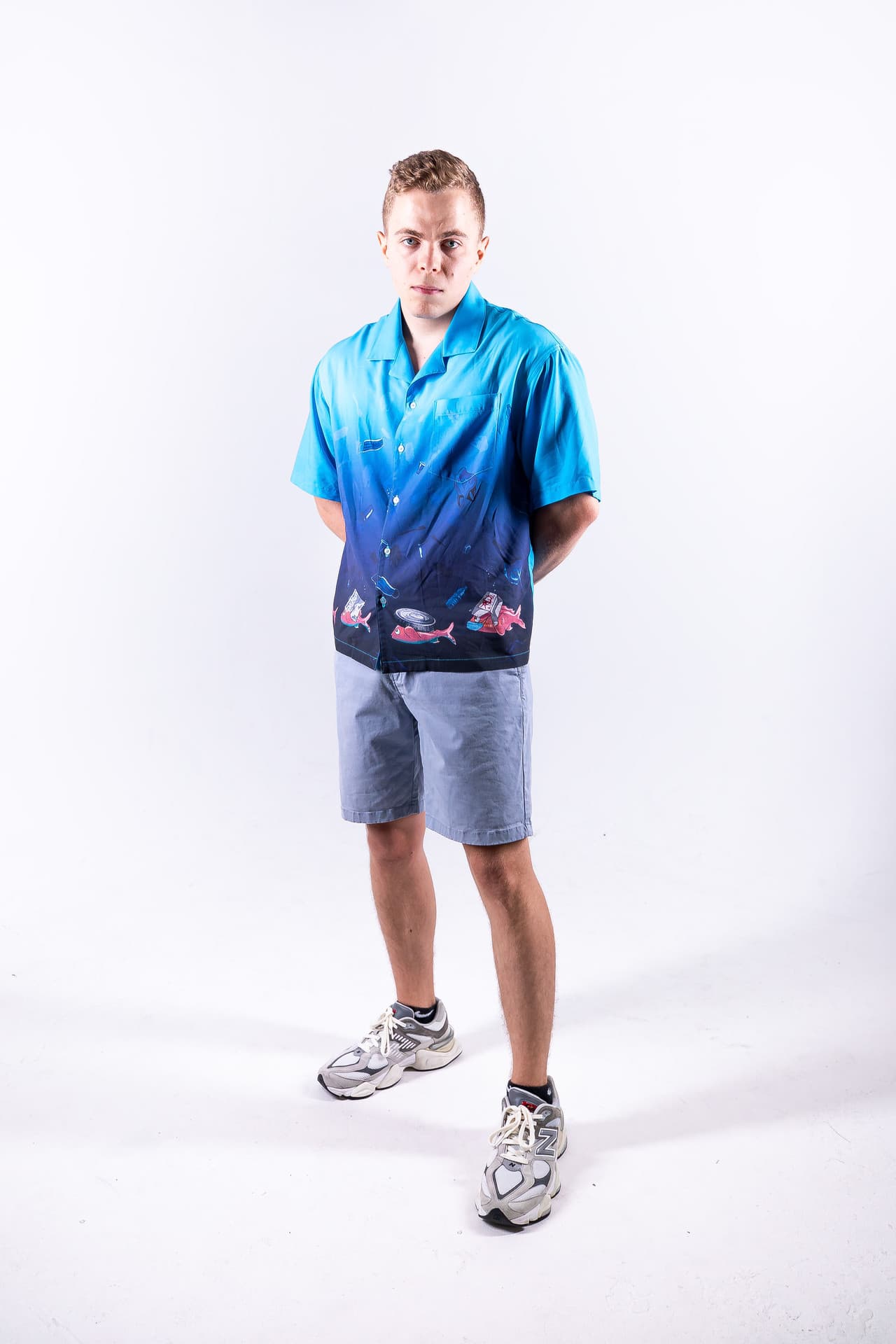 Blue Classic Shirt Front View